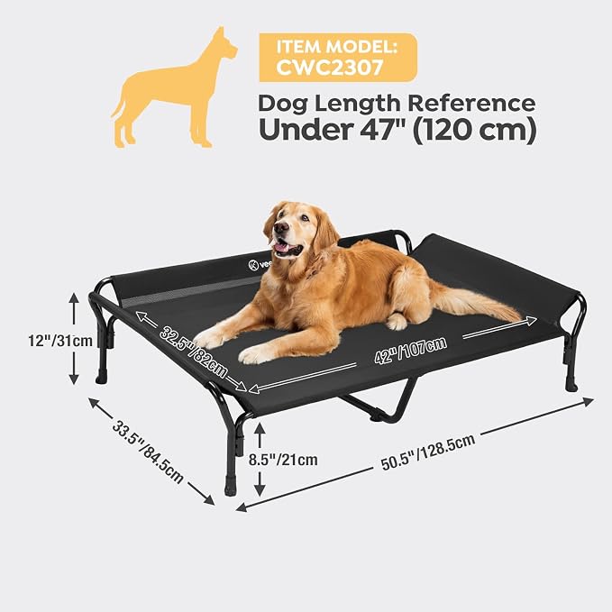 Veehoo Cooling Elevated Dog Bed, XL Raised Pet Cot - Image 3
