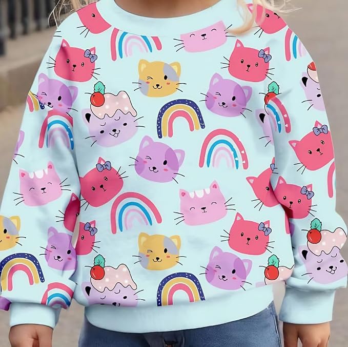 RETSUGO Toddler Baby Girls Sweatshirts Casual Pullover Crewneck Winter Long - Image 2