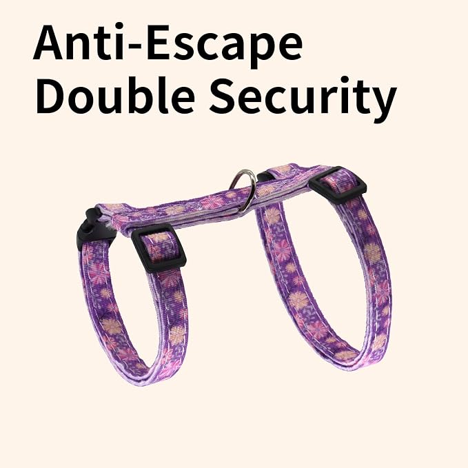 Cotton Cat Harness and Leash Set, Escape-Proof Adjustable Soft Harness - Image 2