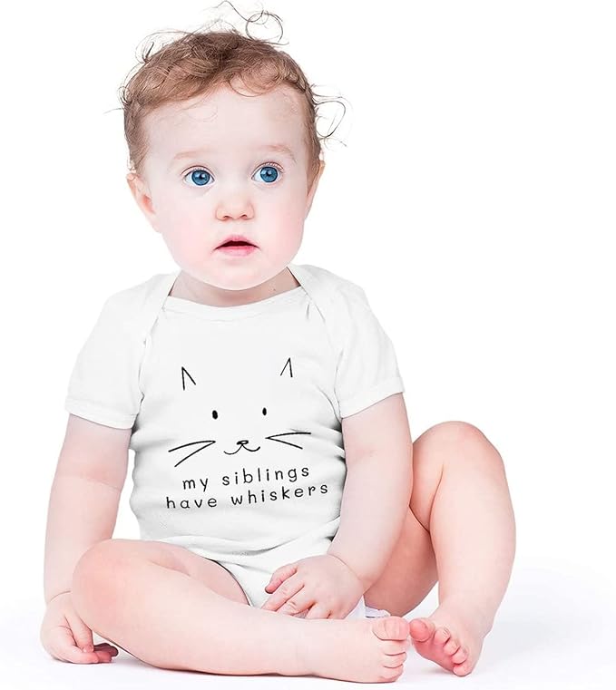 My Siblings Have Paws Bodysuit Baby Paws Romper Cat Whiskers Bodysuit Cute Baby - Image 3