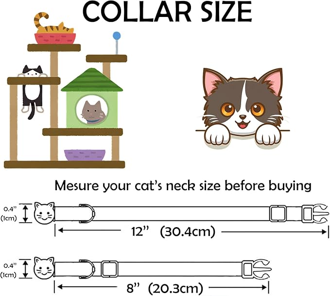 Elegant little tail 2 Pack Cat Collar-Pink Floral Print Cotton Breakaway Cat - Image 6