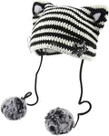 Y2k Beanie Cat Ear Gyaru Acubi Devil Crochet Hats Cute Kawaii Star Grunge by Sumleno