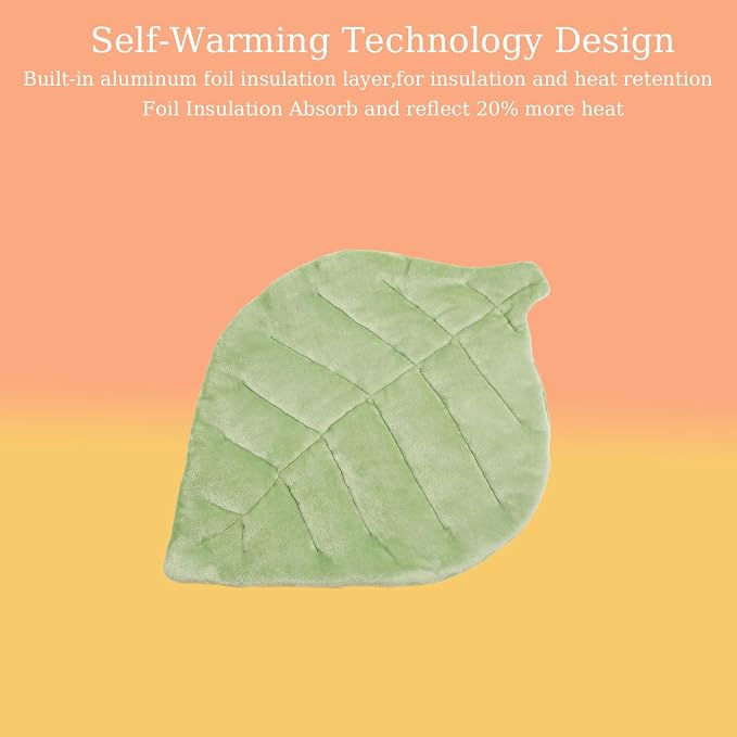 Self Warming Cat Leaf Mat, Comfortable Soft Fabric Breathable Cozy Cat Warm Bed - Image 6