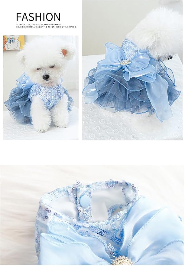 Fashion Sweet Puppy Dog Blingbling Princess Skirt Pet Dog Lace Cake Camisole - Image 5