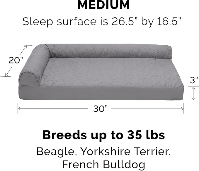 Furhaven Cooling Gel Dog Bed for Medium/Small Dogs w/ Removable Bolsters & - Image 2