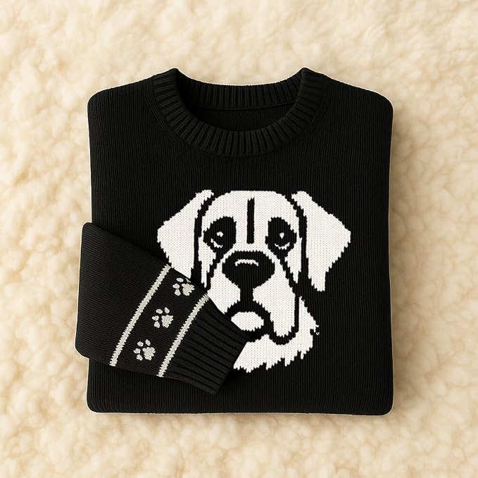 Custom Dog Knit Sweater for Women Personalized Pet Paw Print Pullover Dog Mom - Image 7