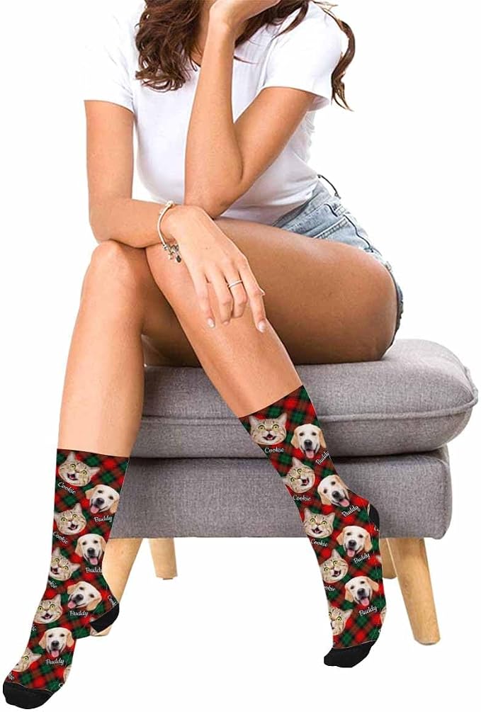 Artsadd Personalized Christmas Pajama Pants Socks - Image 6