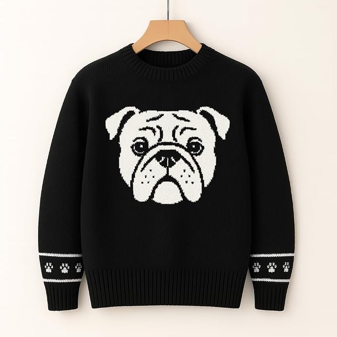 Custom Dog Knit Sweater for Women Personalized Pet Paw Print Pullover Dog Mom - Image 4