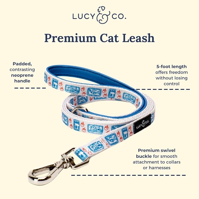 Lucy & Co. Tinned Fish Step-in Cat Harness & Leash Bundle – Reflective - Image 2