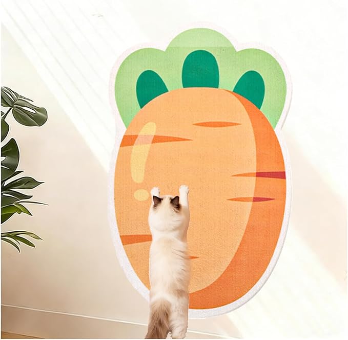 Cartoon Cat Scratching Mat, Cute Wall Cat Scratcher by Unknown