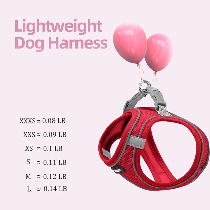 Solmoony Sparkly XXXS Dog Harness and Leash Set, Step in Soft Light Puppy Vest - Image 5