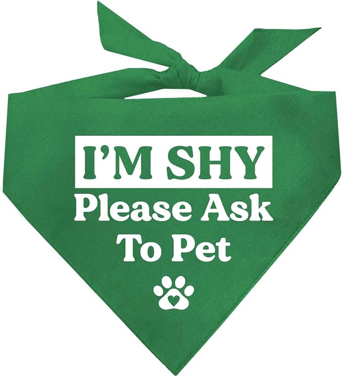 I'm Shy Please Ask to Pet Dog Bandana by TeesTails