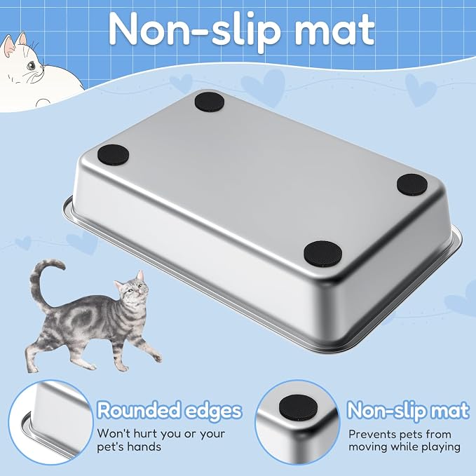 LIHONG Stainless Steel Cat Litter Box, Large Metal Litter Box - Image 4