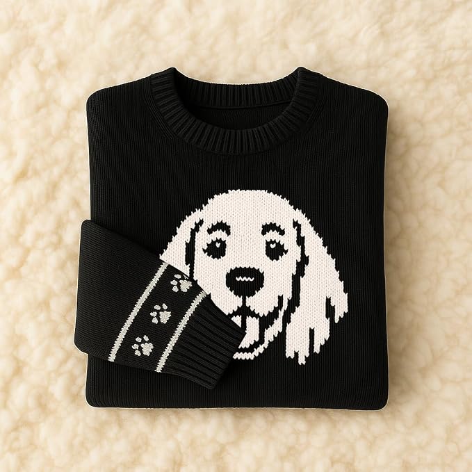 Custom Dog Knit Sweater for Women Personalized Pet Paw Print Pullover Dog Mom - Image 7