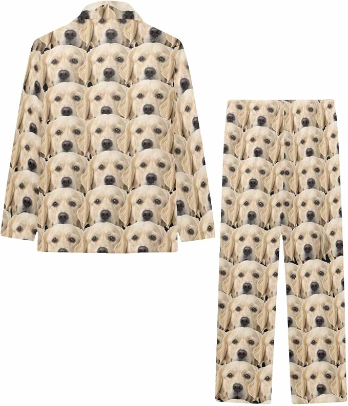 Artsadd Girls Pajamas Set Custom Face Pet Photo Long Sleeve Sleepwear - Image 4