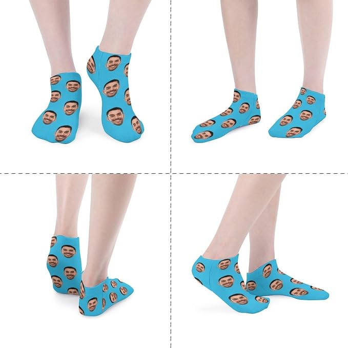 Personalized Ankle Socks with Face Custom Photo Socks Low Cut Ankle Socks - Image 2