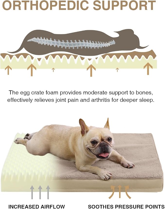 KSIIA Orthopedic Dog Bed Crate Waterproof Pet Mats - Image 2