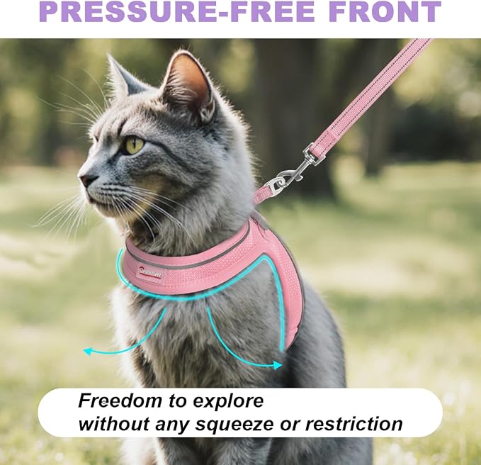 Cat Harness and Leash Set, Escape Proof Kitten Harness, Step in Adjustable Soft - Image 4