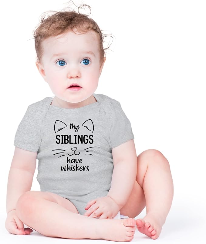 AW Fashions My Siblings Have Whiskers Baby Bodysuit Funny Cute Infant Outfit - Image 2