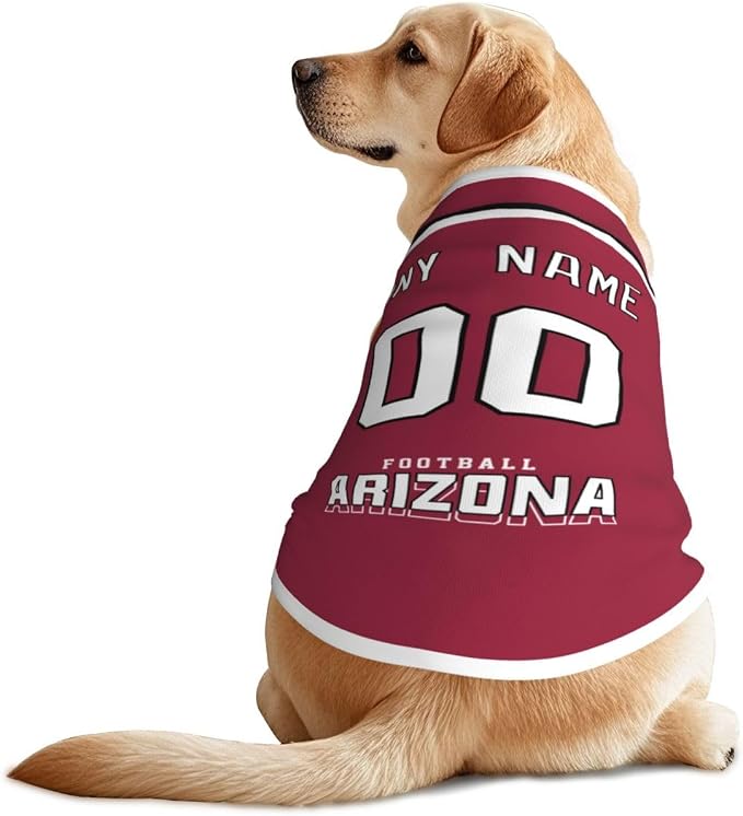 Arizona Custom Pet Jersey Dog Clothes Jersey Various Sizes Customized Any Name by EaunyVerat