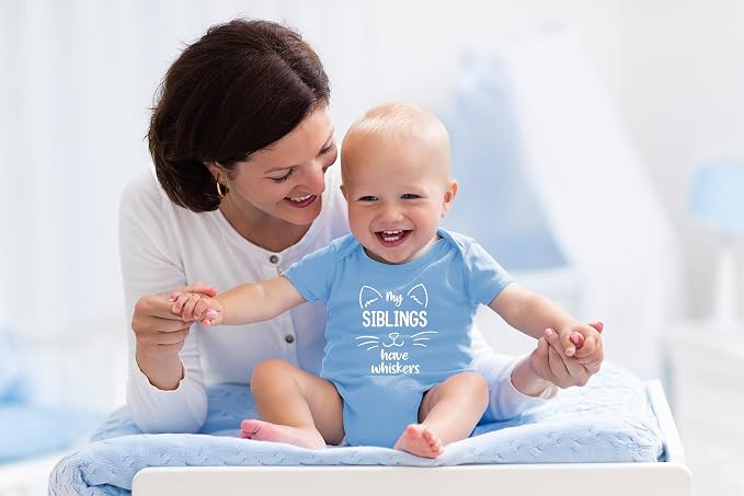 AW Fashions My Siblings Have Whiskers Baby Bodysuit Funny Cute Infant Outfit - Image 6