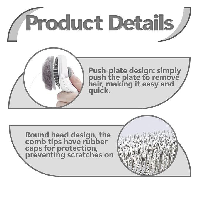 Cat Brush for Shedding & Grooming, Self-Cleaning Cat Slicker Brush - Image 4