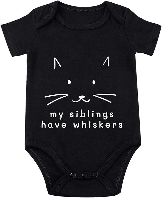 My Siblings Have Paws Bodysuit Baby Paws Romper Cat Whiskers Bodysuit Cute Baby by Unknown