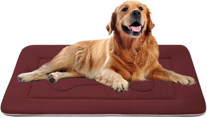 JoicyCo Dog Bed Large Crate Mat 42 in Non-Slip Washable Soft Mattress Kennel by JoicyCoDogBeds