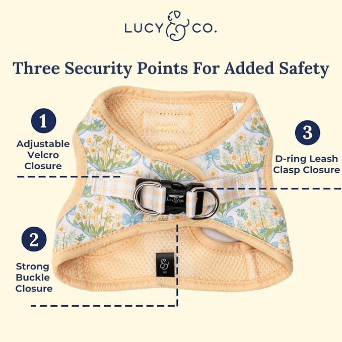Lucy & Co. Sunshine and Daffodils Step-in Cat Harness and Leash Set Bundle - Image 4