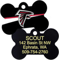 GoTags Personalized Atlanta Falcons Dog Tag, Brass Metal Bone Shape Pet ID Tag by GoTags
