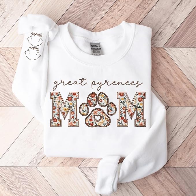 CHILLEVER Personalized Embroidered Dog Mom Sweatshirt, Dog Mama Crewneck - Image 7