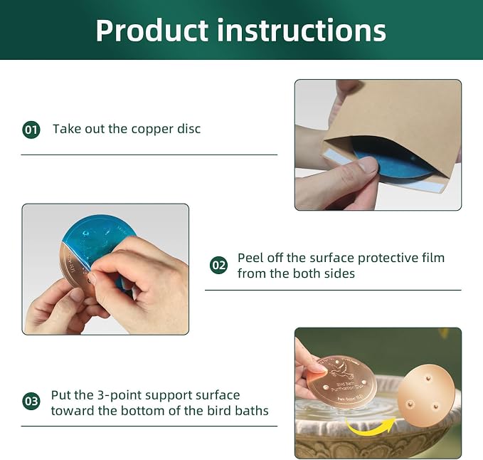 Bird Bath Copper Disk, Pure Copper Bird Bath Purification Disc, Save Cleaning - Image 4