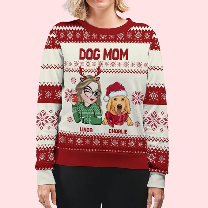 Wrappiness A Girl And Her Dog Christmas Sweatshirt - Image 5