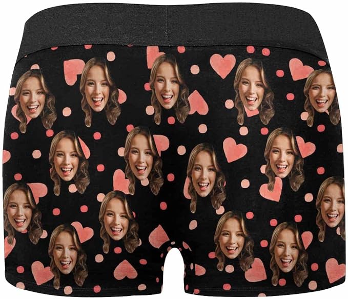 M YESCUSTOM Custom Faces Funny Short Briefs Gift - Image 3