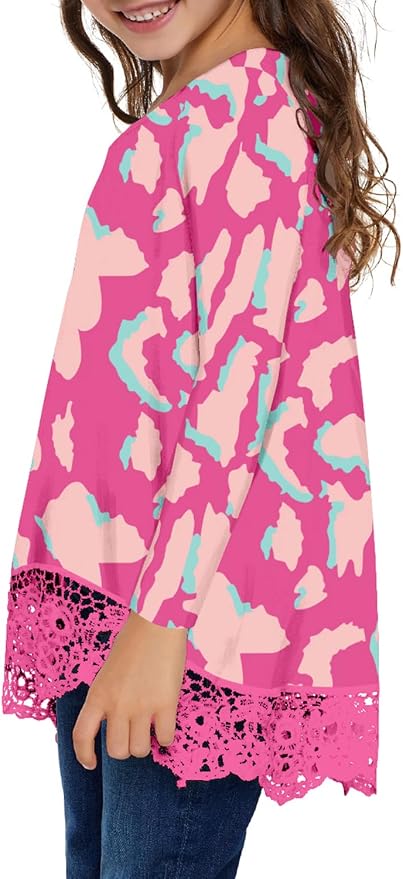 storeofbaby Girls Casual Tunic Tops Short Sleeve Loose Soft Blouse T-Shirt - Image 4