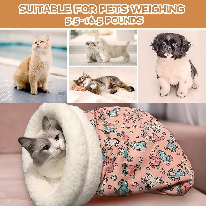 2PC Cat Sleeping Bag for Indoor Cats, Cat Sleeping Bag, Cozy Pet Nest for Cats - Image 5