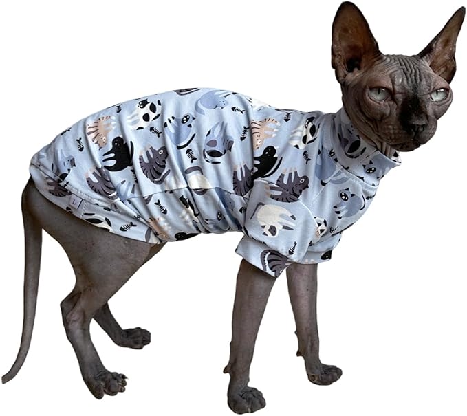 Limited Edition Sphynx Cat Cotton T-Shirts Hairless Cat Sweatshirt Pet Kitten by Kitipcoo