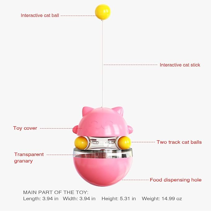 Cat Toy for Indoor Cats Wobble KittenTreat Dispensing Ball Food Dispenser - Image 4