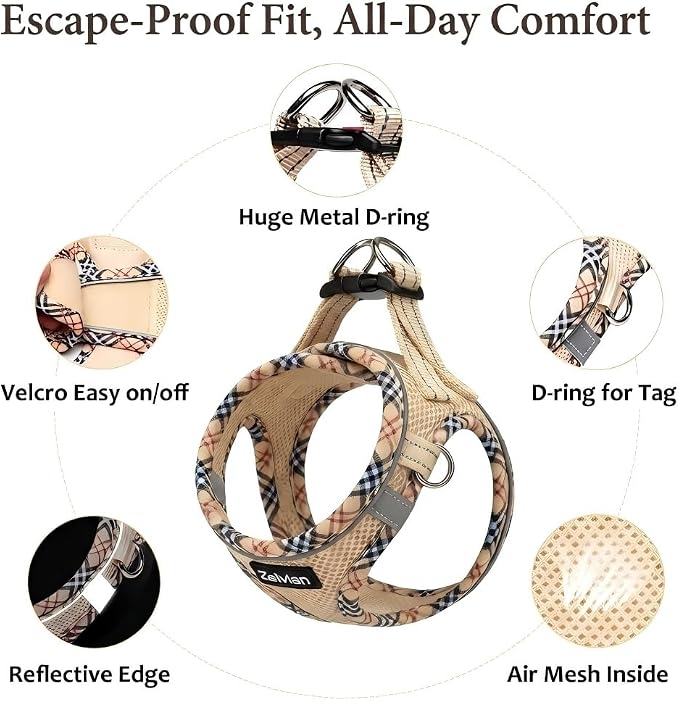 Cat Harness and Leash Set for Walking, Escape Proof Adjustable Soft Mesh Kitten - Image 3