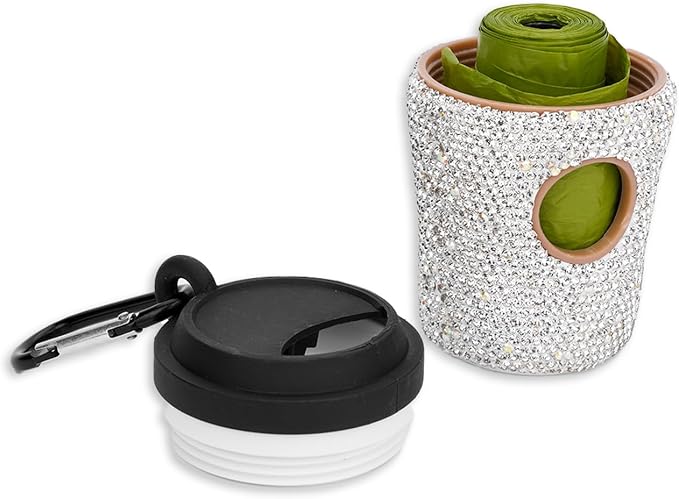 Diamond Rhinestone Coffee Cup Dog Poop Bag Holder - Image 4