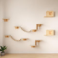 COZIWOW Cat Wall Shelves, 8-In-1 Cat Wall Furniture Set, Wood Large Cat Shelves by COZIWOW