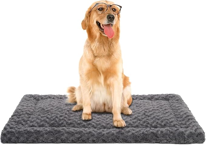 Washable Dog Bed Mat Ultra Soft Dog Crate Pad Comfy Fluffy Pet Kennel Beds Dog by Exsnugypetproducts