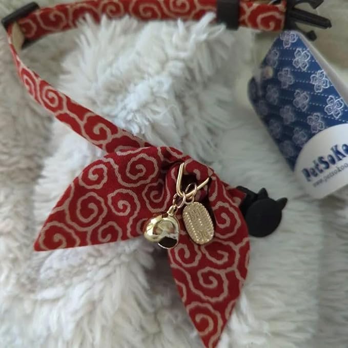 PetSoKoo Bunny Ears Cat Collar, Japan Lucky ‘開三運’ Charm. Safety Breakaway - Image 7