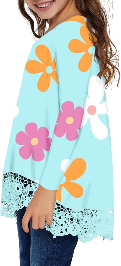 storeofbaby Girls Casual Tunic Tops Short Sleeve Loose Soft Blouse T-Shirt - Image 4