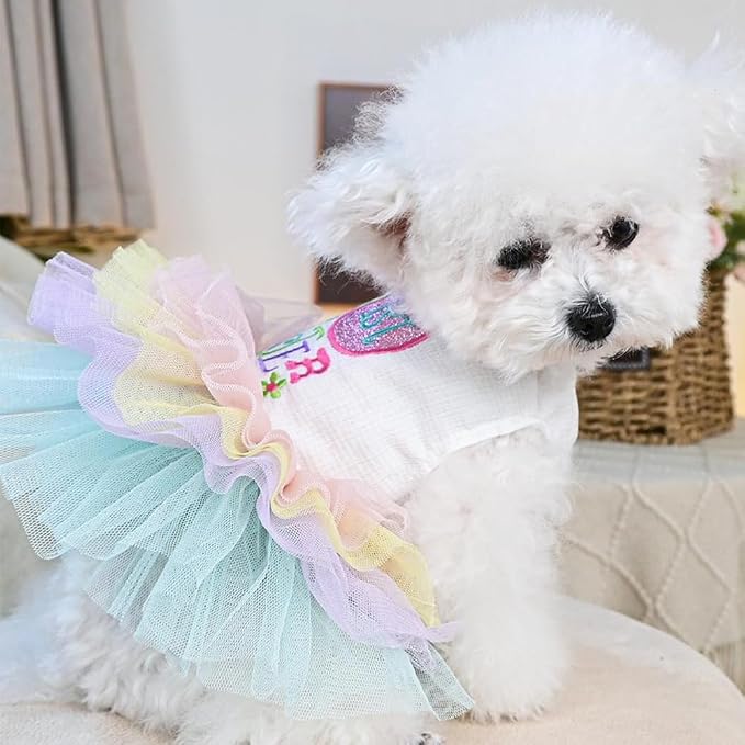 Dog Easter Outfit with My 1st Easter Embroidery Letters Holiday Puppy Dress - Image 2
