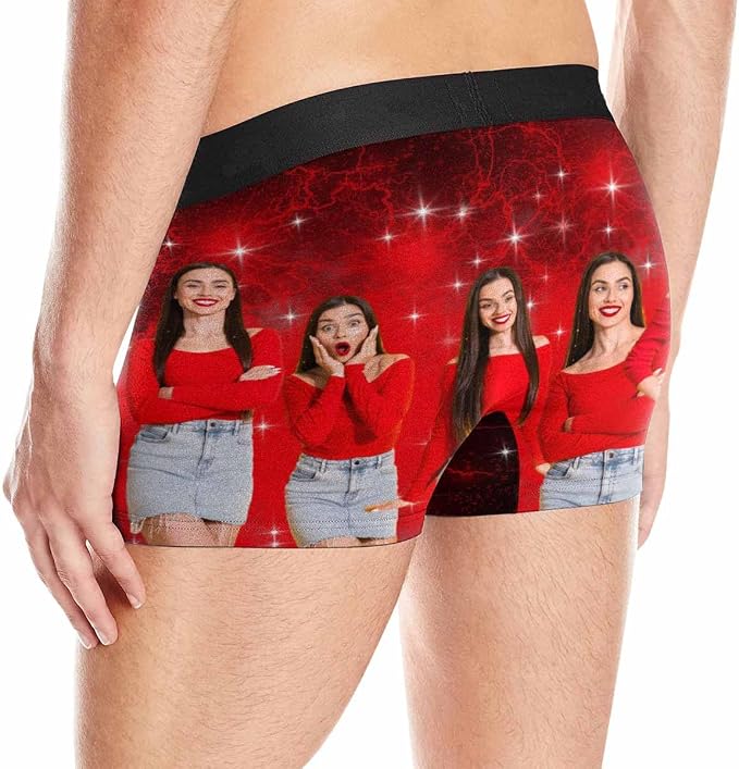 M YESCUSTOM Custom Faces Funny Short Briefs Gift - Image 3