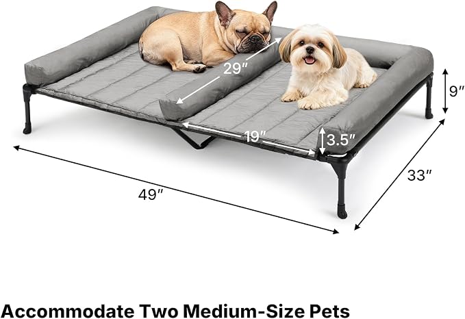 Veehoo Cooling Raised Dog Beds + Waterproof Double Dog Bed Cushion - Image 6