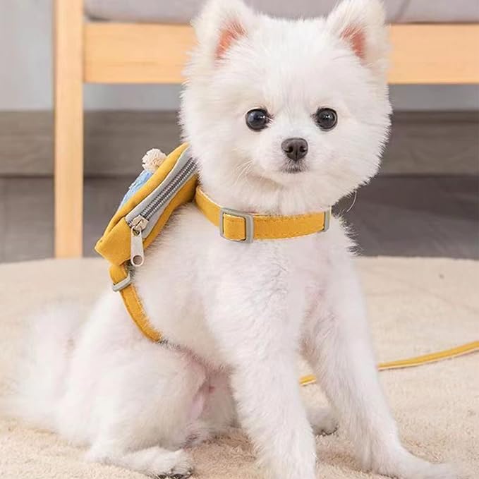 Pet Harness Leash Set, Cute Backpack Cat Vest Belt Leash Snap Design Pet - Image 2