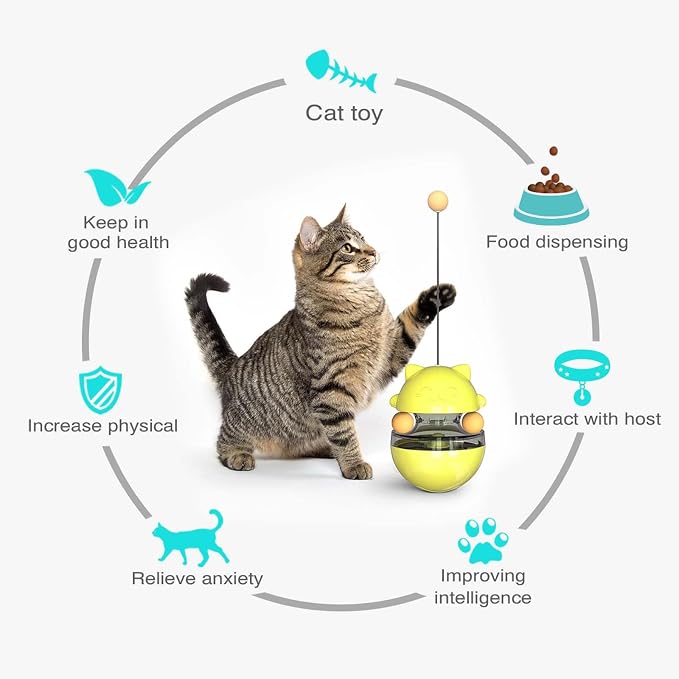 Cat Toy for Indoor Cats Wobble KittenTreat Dispensing Ball Food Dispenser - Image 3