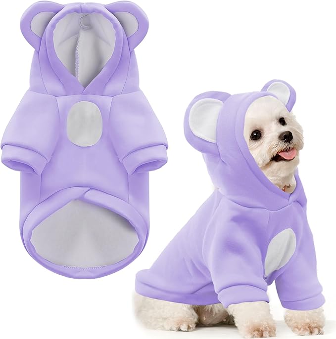 Small Dog Hoodie Soft Warm Fleece Fall Winter Dog Clothes Cute Puppy Sweaters by HRTTSY